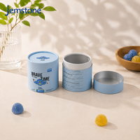 Boîte cylindrique en carton kraft recyclable personnalisée, étanche, avec revêtement en feuille métallisée, pour bonbons, gommes, compléments alimentaires, emballage en tube de papier de qualité alimentaire