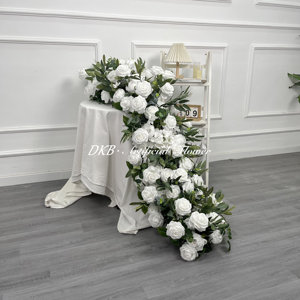 Decoraciones para fiesta de boda más vendidas Camino de flores Centro de mesa Fila de flores artificiales Camino de flores - Product Image 2