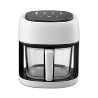 Friteuse à air électrique carrée en acier inoxydable grande capacité, multifonctionnelle, intelligente, 5-6L, commande tactile, protection contre la surchauffe
