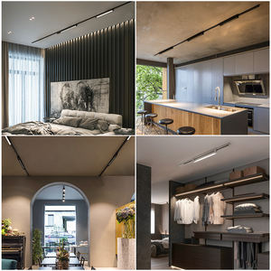 Lampu Track Magnetik <span class=keywords><strong>LED</strong></span> CCT 533mm*33mm 20W, Lampu Grille Putih/Hitam COB Plafon 90 °   Aluminium yang Dapat Diputar untuk Rel Trek Indoor - Product Image 2