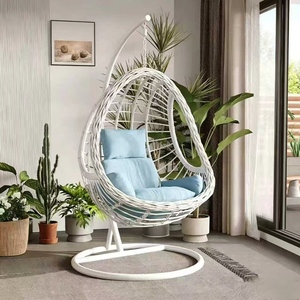 Sillón Colgante Doble Tipo Cesta de Mimbre, Cama Colgante para Balcón, Cuna de Ocio para Patio, Nido de Pájaro para Exterior e Interior - Product Image 2