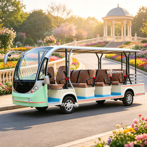 Nuevo Carro Turístico Eléctrico Mini, Autobús Turístico con Motor AC (5/7.5kW), Velocidad de 24-30 km/h, 8-23 Asientos, Color Personalizado, 2 Años de Garantía - Product Image 1