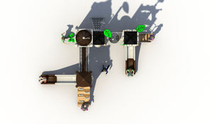 Ensemble de balançoire toboggan combiné château César pour 3-15 ans plastique bois métal école maternelle utiliser conception personnalisable - Product Image 4