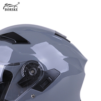 Casques de moto demi-face homologués DOT pour scooter, avec visière double, en ABS, 3/4 casques