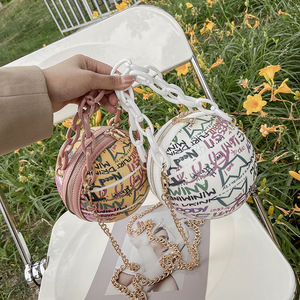 ZHUIYU 2025 Nuova Borsa Estiva alla Moda con Graffiti per Basket, Tracolla Crossbody, Borsa Grande da <span class=keywords><strong>Donna</strong></span> con Chiusura a Catena - Product Image 2