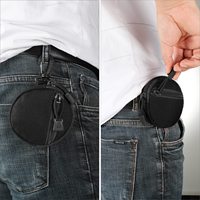 Mini porte-monnaie tactique rond MOLLE EDC, petite pochette utilitaire à double fermeture éclair avec mousqueton détachable pour clés, cartes et petits gadgets