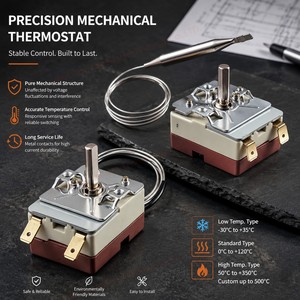 Thermostat <span class=keywords><strong>de</strong></span> friteuse à capillaires WHD-190E 0-190 degrés, 16A 250V, calibrateur <span class=keywords><strong>de</strong></span> température à bloc sec, capteur, contrôleur <span class=keywords><strong>de</strong></span> niveau <span class=keywords><strong>d</strong></span>'<span class=keywords><strong>eau</strong></span> - Product Image 1