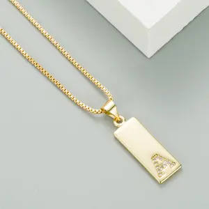 18k Gold Plated <strong>T</strong> Bar <strong>Necklace</strong> Capital Letter <strong>Initial</strong> <strong>Necklaces</strong> for Women A-Z Alphabet Pendant Chokers Jewelry - Product Image 1