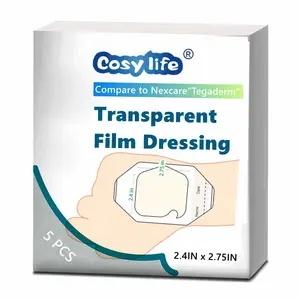 Hot selling Medical waterproof transparent film dressing frame style sterile dressing patch 6cm x 7cm