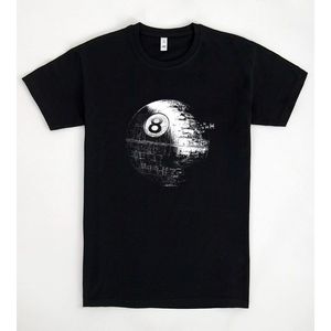 T-shirt nera con stampa Death Eight Ball, vestibilità unisex - Product Image 1