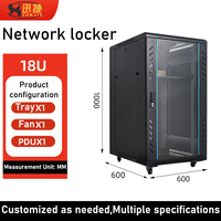 Armoire rack sur pied 19 pouces 18U-42U en acier laminé à froid noir, protection IP20, pour centre de données DIY