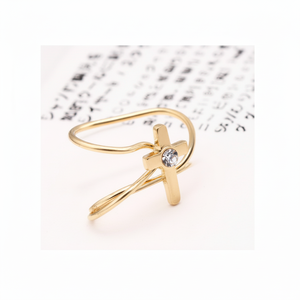 Orecchini a Cerchio Fatti a Mano in Oro, Stile Punk di Tendenza con Motivi Geometrici a Stella e Fiore, Gioielli in Ottone - Product Image 1