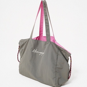 Reversible Color Block <b>Canvas</b> Tote <b>Bag</b> Water Resistant <b>Large</b> Capacity Shopping Handbag Custom Embroidery Grocery <b>Bag</b> - Product Image 3