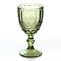 Groothandel machinaal geperste vintage kelk gekleurd wijnglas Europese stijl verdikt hoog vintage wijnglas rode wijnglas