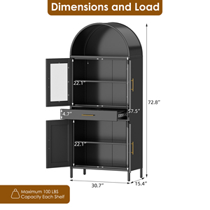Living Room Display <strong>Cabinet</strong> Arched Storage <strong>Cabinets</strong> Sideboard Kitchen <strong>Cabinet</strong> - Product Image 3
