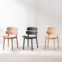 Chaise de salle à manger nordique avec dossier en plastique épaissi pour petit appartement, idéale pour café et salon de thé, non pliable