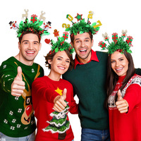 Serre-têtes de Noël en guirlandes, cerceaux à cheveux sapin de Noël, bonhomme de neige, renne, accessoires de fête, cosplay, accessoires photo, accessoires pour cheveux pour enfants et adultes
