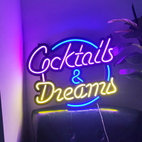 Enseigne au néon LED avec logo personnalisé, cocktails et rêves, lumière murale au néon, décoration de fête de mariage, restaurant, bar, boutique, chambre, décoration de Noël