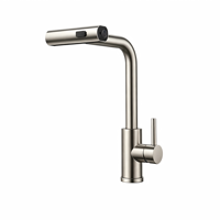 Robinet mélangeur chaud/froid de conception moderne, en acier inoxydable 304 SUS, avec douchette extractible, pour évier de cuisine, fabriqué en Chine