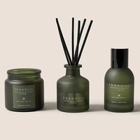 Ensemble cadeau de bougies en cire de soja et diffuseur d'arômes en verre de luxe, personnalisé avec étiquette privée, pour la décoration de la maison