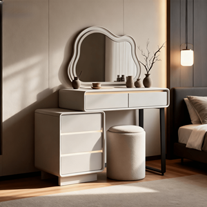 Dressing Table Modern Wooden Vanity Desk with Storage <strong>Drawers</strong> Sturdy <strong>Makeup</strong> Table for Bedroom - Product Image 2