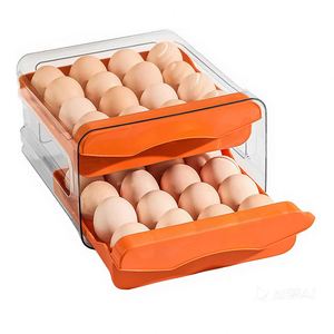 Kitchen Plastic Egg Organizer <b>Fridge</b> Holder with Rotatable 6-Grid Design Eco-Friendly & Durable Flip Top Lids - Product Image 1