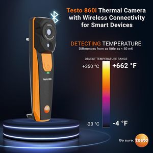 กล้องถ่ายภาพความร้อนไร้สาย Testo 860i ใช้งานร่วมกับ iPhone/Android สาย USB-C แบบพกพา อินฟราเรด ความละเอียด 256x192 วัดค่าได้ รับประกัน 1 ปี - Product Image 3