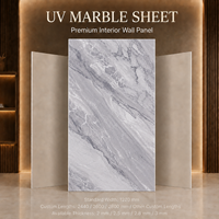 Panel de Pared de PVC con Efecto Mármol Gris MORLENX, Resistente al Fuego e Impermeable, para Renovación de Pasillos de Apartamentos