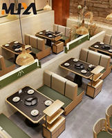 Ensemble de salle à manger moderne pour restaurant, table moderne en pierre avec structure en acier inoxydable pour la personnalisation de la vaisselle de fondue, mobilier OEM ODM