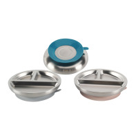 Vaisselle pour bébé en acier inoxydable 304 sans BPA outil de salle à manger pour enfants plaque d'aspiration en silicone avec bol divisé ensemble pour enfants