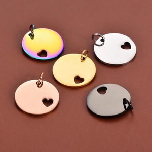 Pendentif rond vierge pour animaux de compagnie de 25 mm en gros, breloque gravable en acier inoxydable pour nom de chien, chat et numéro de téléphone, cadeaux accessoires personnalisés - Product Image 6