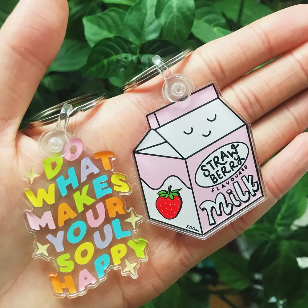 Do what makes your soul happy clear acrylic keychain blank custom your own plastic key chains