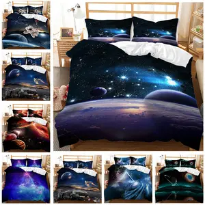 Sky Quilt Cover Cross-border Bed Three-piece Set Foreign Trade 3D Digital Printing 3 Pieces Bedding Set