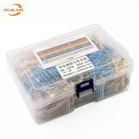 650 Buah Kit Resistor Film Logam 2W 1Ω-3MΩ Berbagai Ukuran dalam Kotak untuk Proyek Elektronik