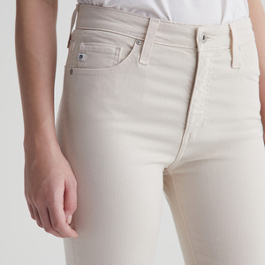 OEM High Rise Slim Straight <strong>White</strong> <strong>Cropped</strong> Denim Pants for <strong>Women</strong> Breathable Embroidered <strong>Jeans</strong> with Tassel Rivet Waist Decoration - Product Image 2