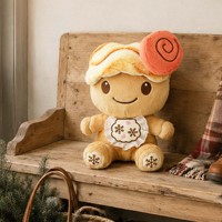 Peluche Homme en Pain d'Épices de Noël, Adorable Poupée en Peluche Thème Boulangerie, Décoration Festive de Noël, Cadeau Personnalisé en Peluche pour les Fêtes