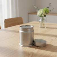 Boîte de rangement de luxe en aluminium noir mat de qualité alimentaire pour cosmétiques et soins de la peau, hermétique, anti-humidité, inodore, sûre, avec bouchon à vis sérigraphié