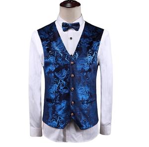 <span class=keywords><strong>Traje</strong></span> de Boda de Tres <span class=keywords><strong>Piezas</strong></span> para Hombre, Diseño Personalizado, Nuevo Diseño de Moda, Estampado <span class=keywords><strong>Azul</strong></span> Claro - Product Image 5