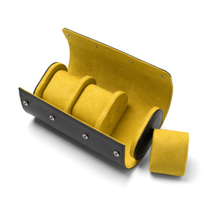 3 solt negro amarillo colores mezclados diseño alta calidad logotipo personalizado Pu cuero Triple reloj rollos Uhrenbox para <span class=keywords><strong>viajes</strong></span> <span class=keywords><strong>en</strong></span> <span class=keywords><strong>pareja</strong></span> - Product Image 1
