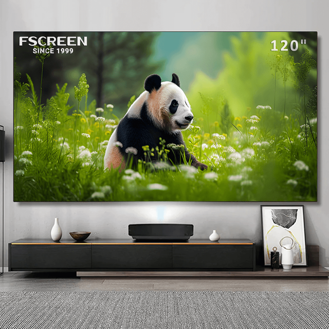 Fscreen Aura Series Fresnel ALR Projector Screen for UST Projector Fixed Frame Screen 120 Inch 8K Home Theater Laser TV Screen