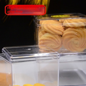 Caja Transparente Cuadrada Personalizada 2026, Caja de Plástico con Tapa para Exhibición de Alimentos, ODM, Caja para Dulces de Boda - Product Image 3