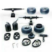 Kit DIY de skateboard électrique Flipsky T3 avec trucks Kingpin de 12 pouces + moteur 6374 + roues Cloud + poulie de moteur 15T/16T + planche en bambou