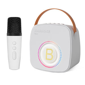 Microphone sans fil à <span class=keywords><strong>LED</strong></span> RVB pour enfants avec lumières de couleur RVB et caisson de basses pour karaoké à domicile et conférences Fonctionne avec <span class=keywords><strong>Amazon</strong></span> Music - Product Image 4