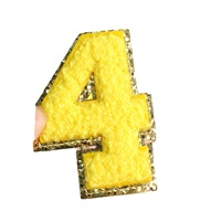 Personnalisable Couleur 0-9 Lettre Patchs Brodés Avec Paillettes Chenille Tissu Jersey Vêtements Numéro A-Z Patches De Broderie