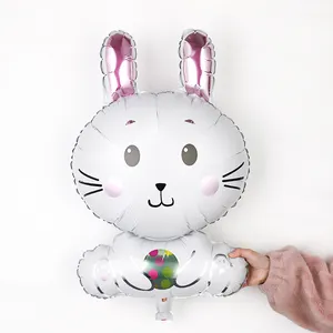 兔子造型复活节装饰气球派对用品乳胶箔卡通气球复活节彩蛋热卖产品兔子气球