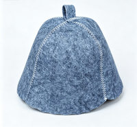 Chapeau de sauna en laine douce de qualité supérieure, chapeau de banya en feutre durable, protection thermique pour la tête pour le sauna et le bain