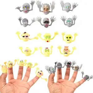 Novel PVC Ghost Finger Puppet For Telling Stories Halloween Funny Toy Action Figure Toy