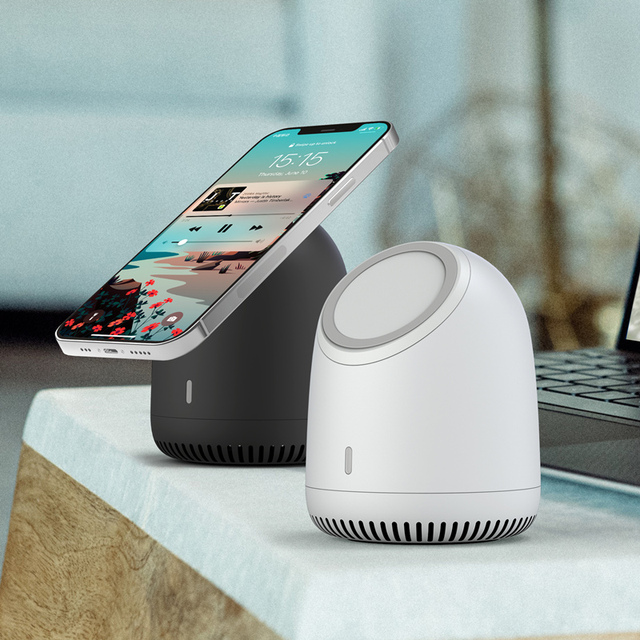 OZZIE Speaker New Wireless Charging for iPhone 13 Wireless Charger Desktop Bluetooth Speaker 2.0