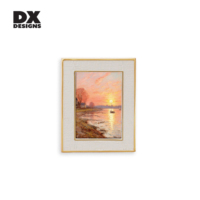 Cadre photo en métal émaillé à texture moderne DX Designs 4x6" 5x7", cadre photo en alliage d'aluminium avec bordure dorée de luxe pour cadeau, décoration de la maison