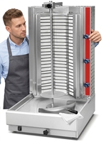Grill à shawarma vertical électrique à 3 brûleurs, en acier inoxydable, machine à rôtir les kebabs commerciale
